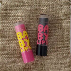 2×Maybelline Baby Lips- "95 Strike A Rose" + "25 Pink Punch" Lip Balm Duo SPF 20